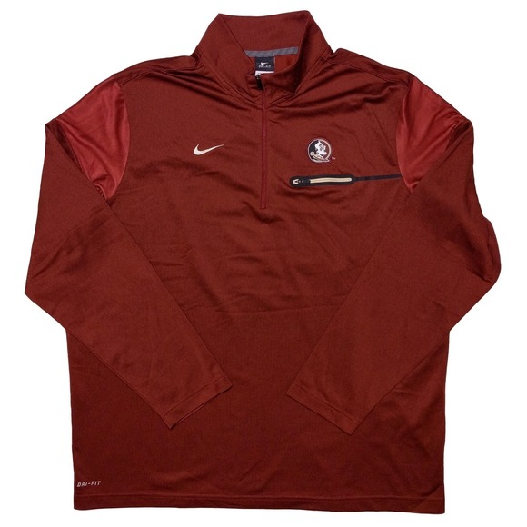 NIKE Florida State Seminoles FSU 1/2 Zip Pullover Jacket Red XXL 2XL - Picture 1 of 7